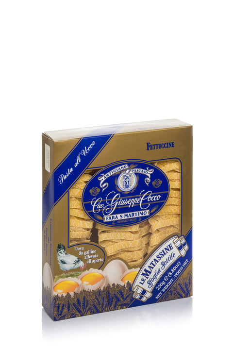 250g FETTUCINE ALL'UOVO - ''MATASSINE ALL'UOVO'' - Pastificio Art. Cavalier Giuseppe Cocco