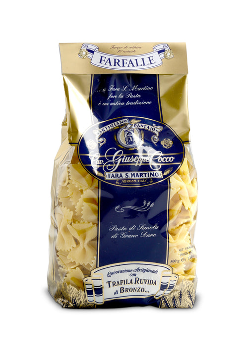 500g FARFALLE - ''TRAFILA RUVIDA di Semola'' - Pastificio Art. Cavalier Giuseppe Cocco