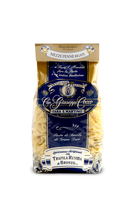 500g MEZZE PENNE RIGATE - ''TRAFILA RUVIDA DI SEMOLA'' - Pastificio Art. Cavalier Giuseppe Cocco