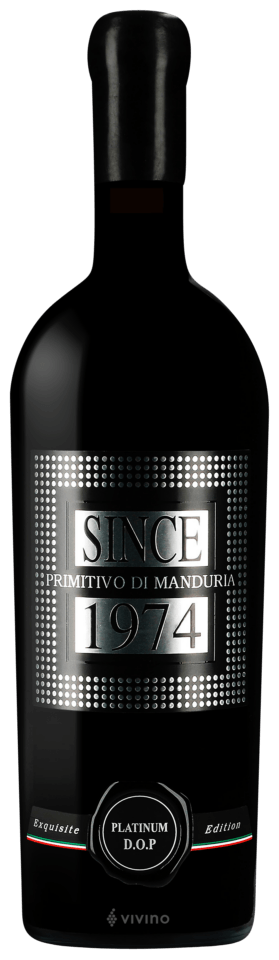 0,75l "SINCE 1974" PRIMITIVO MANDURIA DOP PLATINUM EDITION.